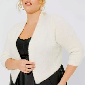 Torrid Cream Open-Front Shrug